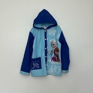 Disney Movie Frozen Themed Blue and Light Blue Rain Coat Jacket Size Small/Med